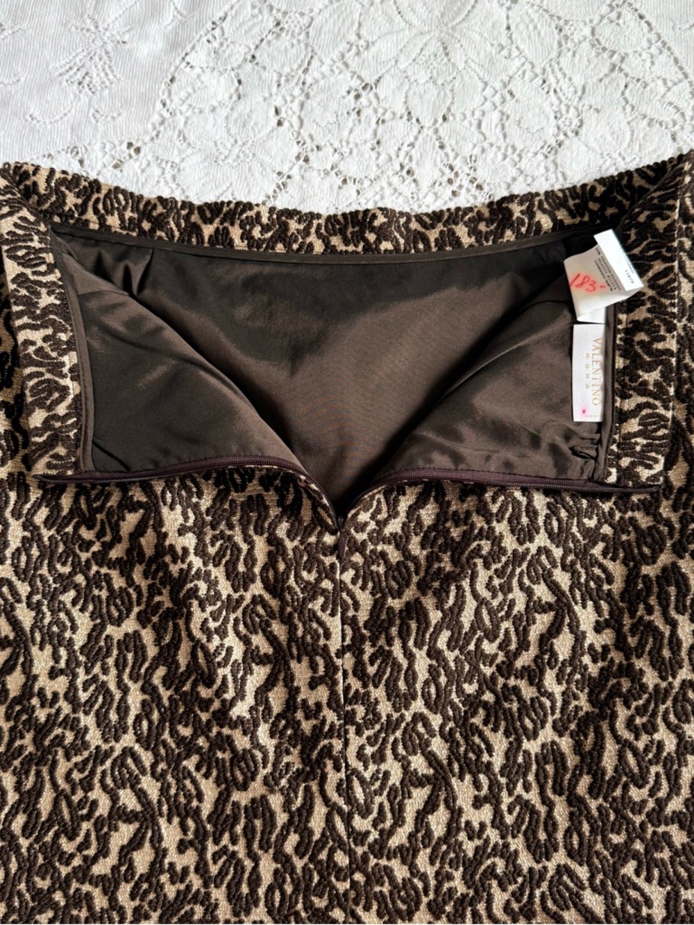 Valentino Roma Wool Silk Mohair Vintage Animal Print‎ Pencil Skirt SZ 10 Italy - Picture 12 of 14